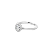 Bague de fiançailles diamant naturel rond 1.00 carat or blanc 14 carats Nina
